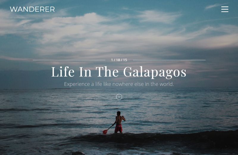 Wanderer Personal Blog WordPress Theme