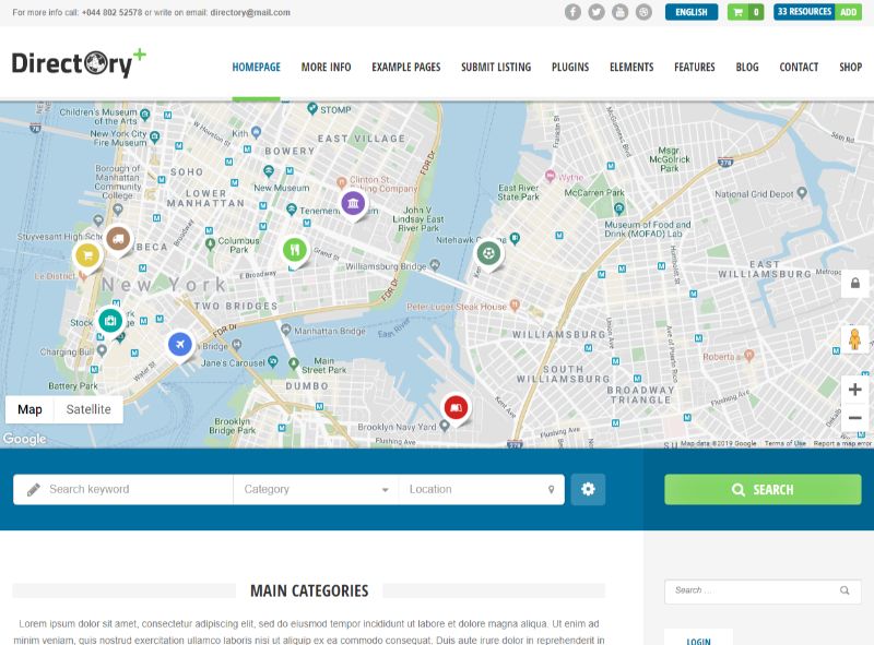 DirectoryPlus Directory WordPress theme