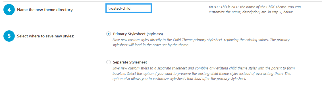 Create Child Theme