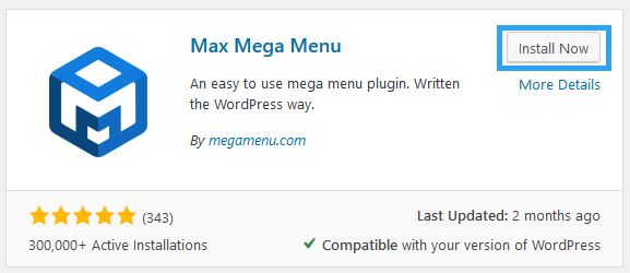 install max mega menu