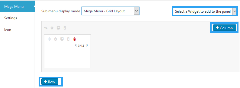 create mega menu widget