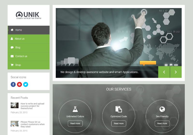 UNIK Left Sidebar WordPress Theme