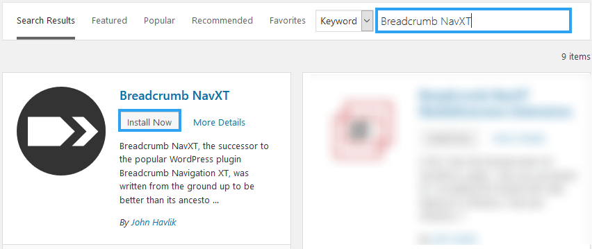 Install Breadcrumb NavXT