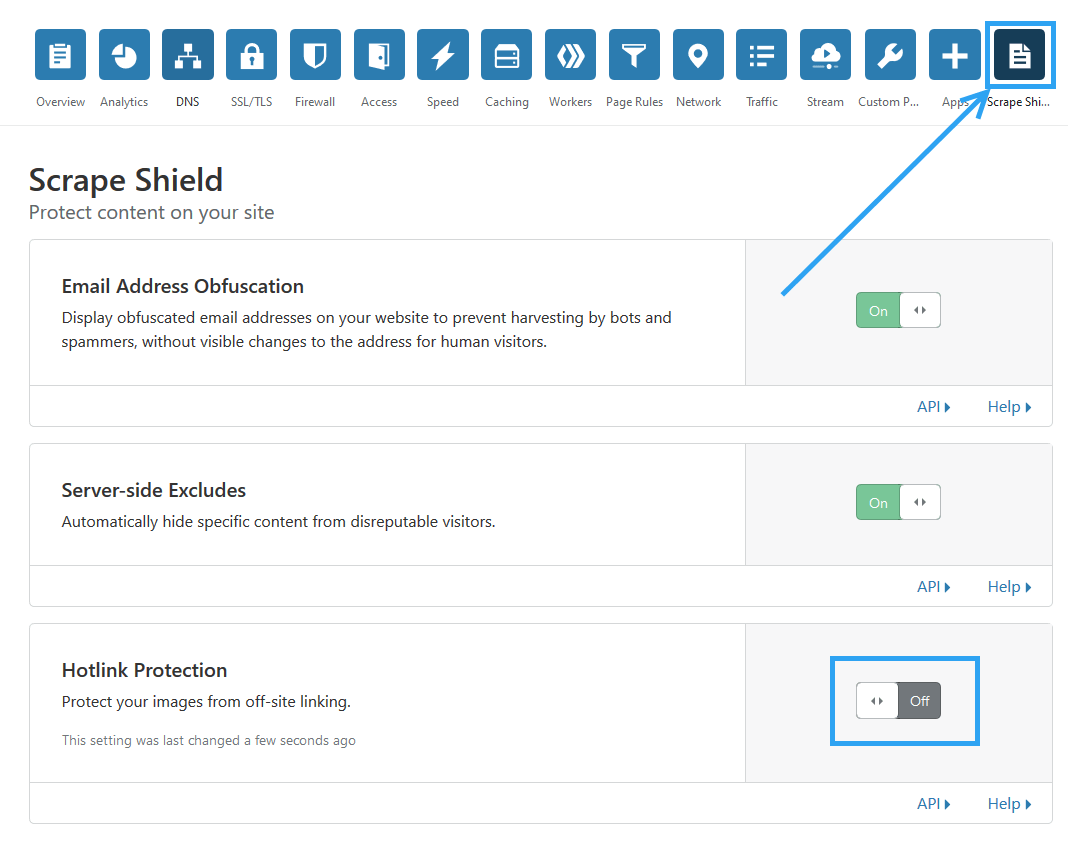 Disable image hotlinking from cloudflare