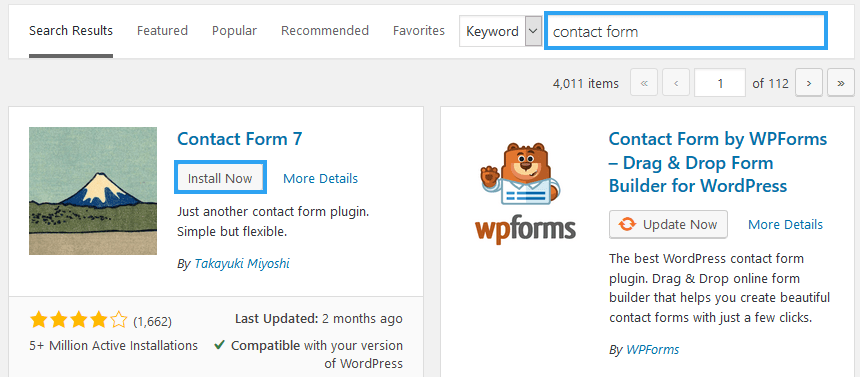 Install Contact Form 7