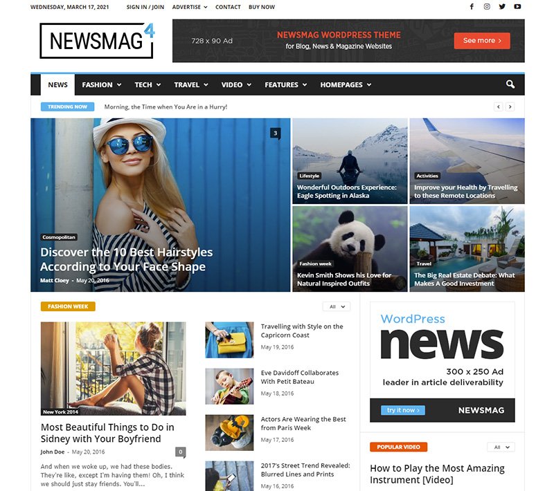 Newsmag Two Columns WordPress Theme