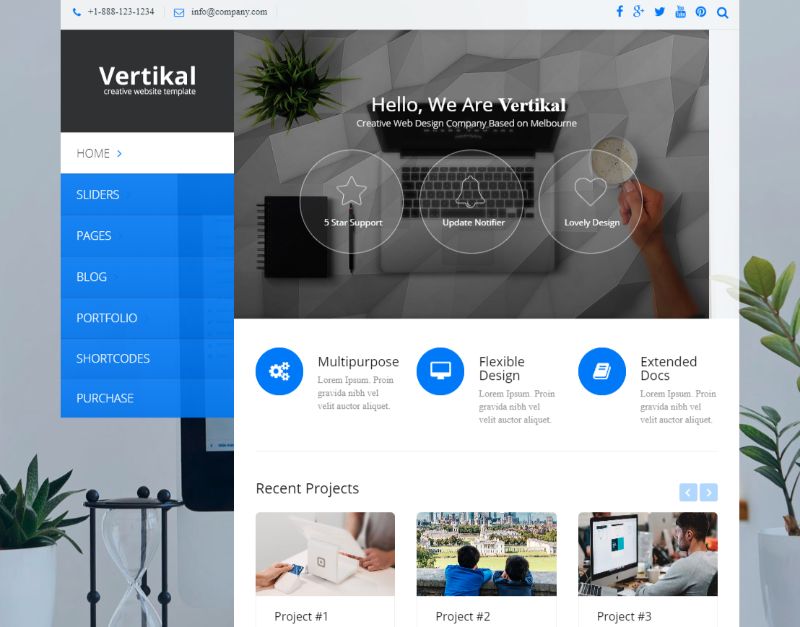 Vertikal Left Sidebar WordPress Theme