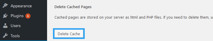 Clear Cache WP Super Cachea