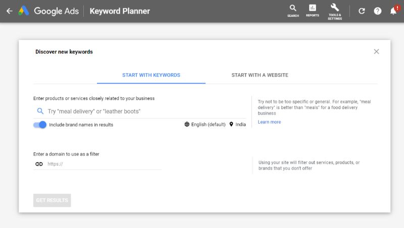 Google Keyword Planner Free Keyword Tool