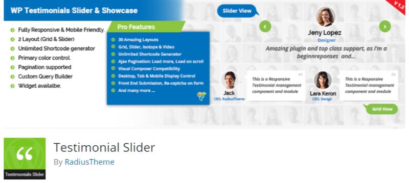 Testimonial Slider WordPress plugin