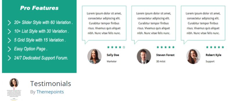 Testimonials WordPress plugin