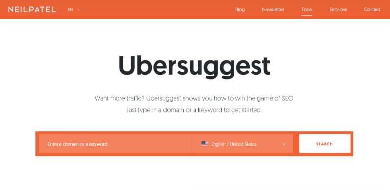 Ubersuggest Free Keyword Tool