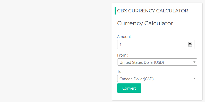 Currency converter widget