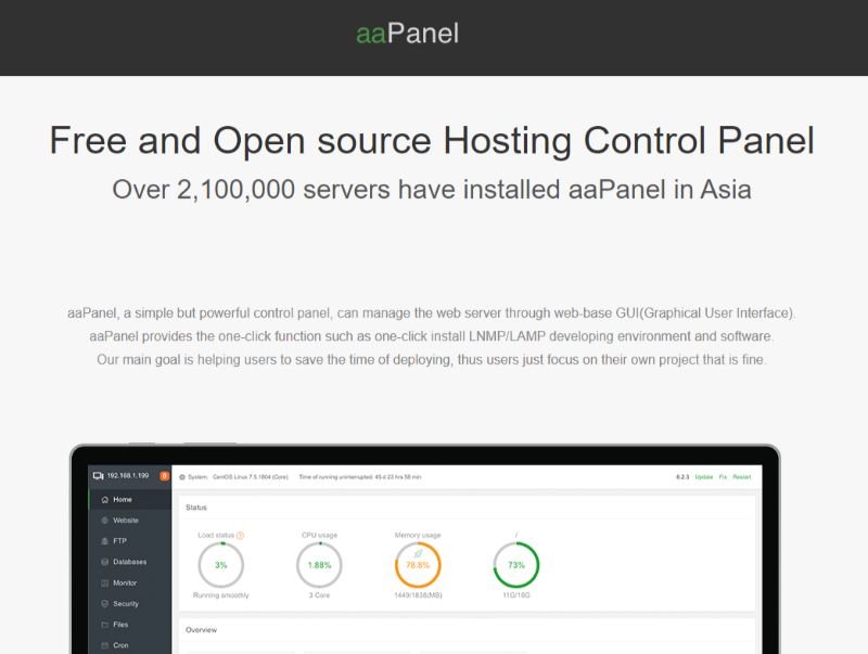 aaPanel Web Hosting Control Panel