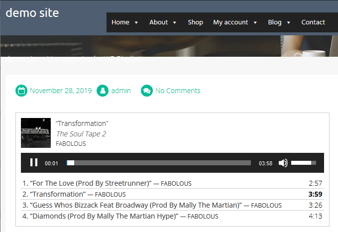 Playlist added in demo site