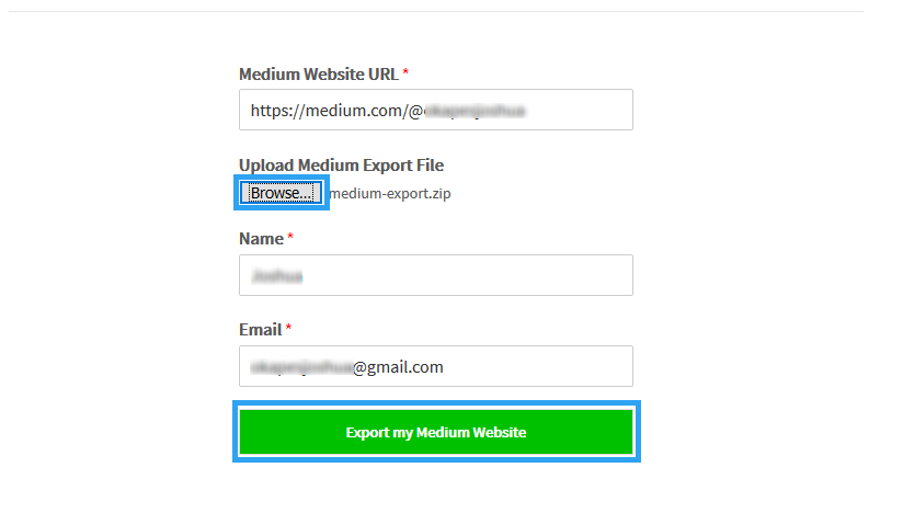Prepare to upload Medium