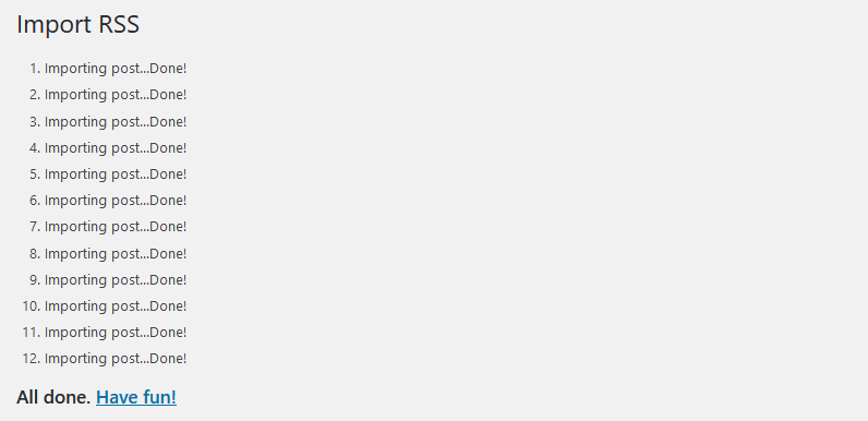 Import Wix Rss Done