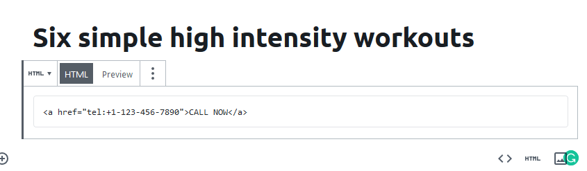 Add Call Now WordPress using HTML