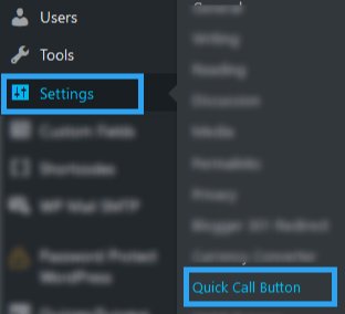 Quick Call Button settings
