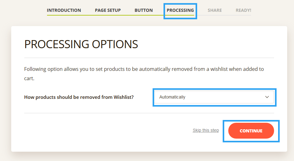 Ti WooCommerce Wishlist setup process