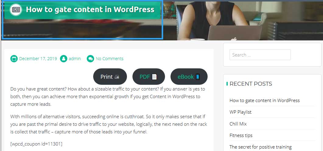 WordPress page title
