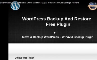 WordPress Backup And Restore with WPVivid for FREE | All in One Free WP Backup Plugin – WPVivid