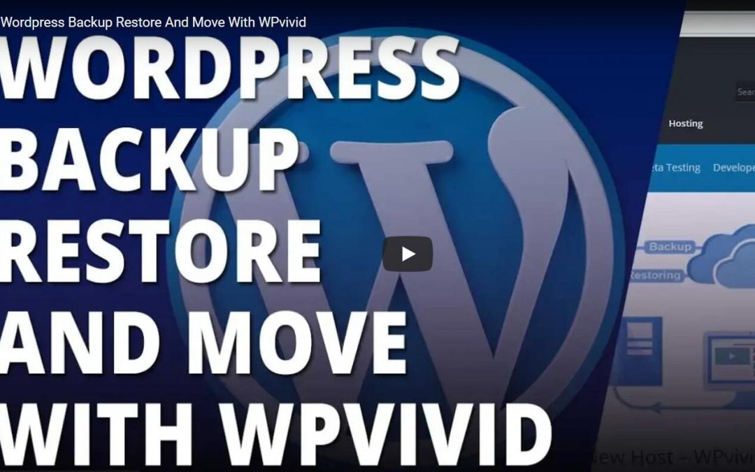 WordPress Backup Restore And Move With WPvivid