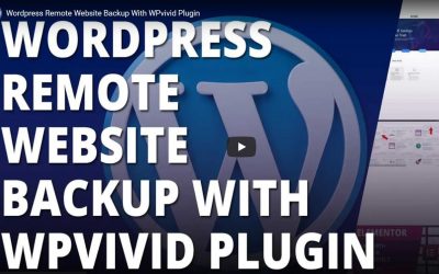 WordPress Remote Website Backup With WPvivid Plugin