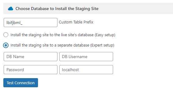 Staging-Custom Database