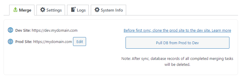 Database Merging